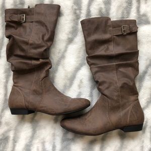 Brown mid-calf boots